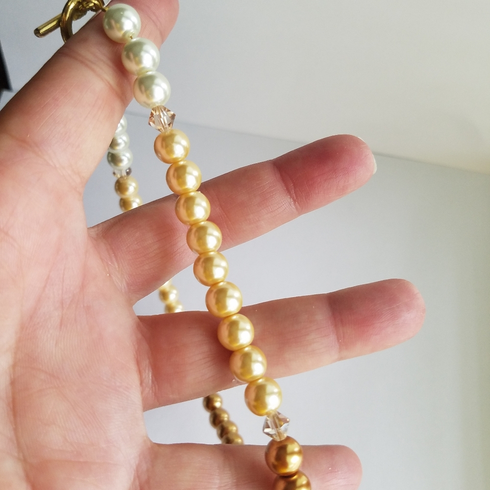 Swarovski Elements Metallic Bronze Faux Pearl Bracelet Handmade NWT - Picture 15 of 17